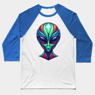 Colorful alien head Baseball T-Shirt